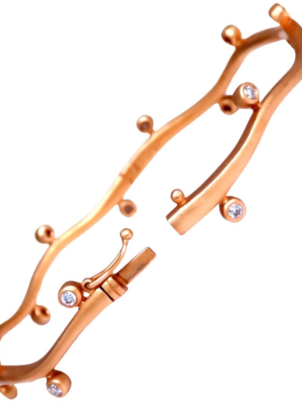 .60ct Natural Diamonds Vine Bangle Bracelet 18kt gold 12465*